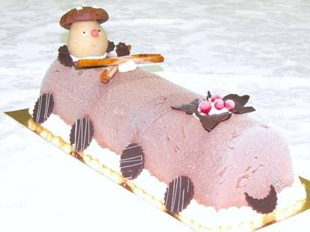 Bûche – ancienne bûche rose (fraise)
