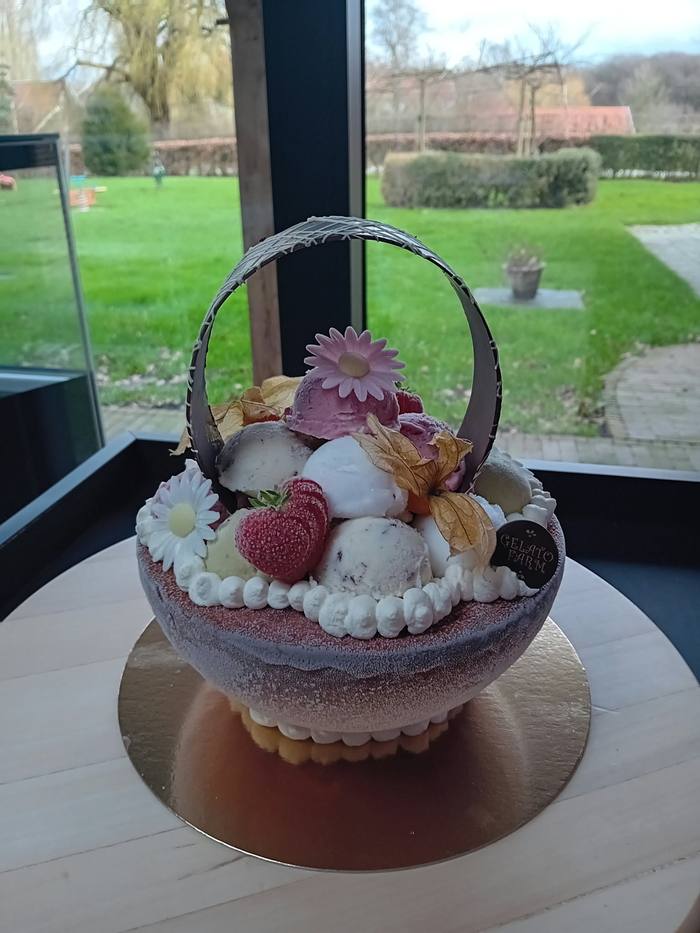 Panier de boules de glace – fleurs et fruits
