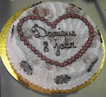 Gâteau coeur – Dominique 8 jaar