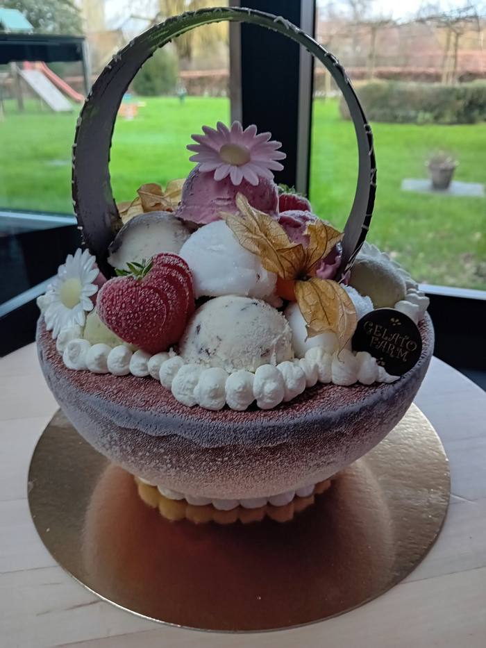 Panier de boules de glace – fleurs et fruits